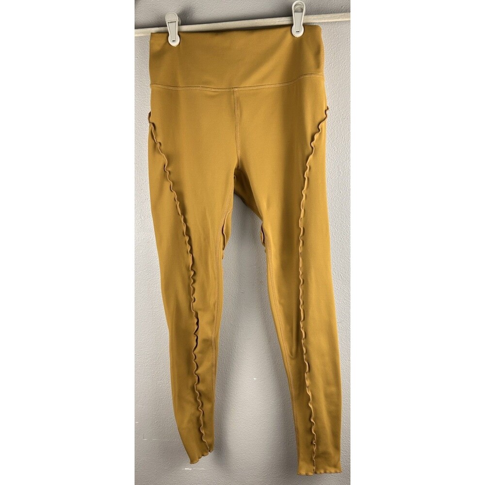 Free people Movement hearts Aflutter Legging In Golden Olive Ruffled Seam Size S